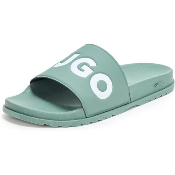 Men's Black Slide Sandals Slip On Contoured Footbed Lightweight Pool Shoes - Picture 5 of 5